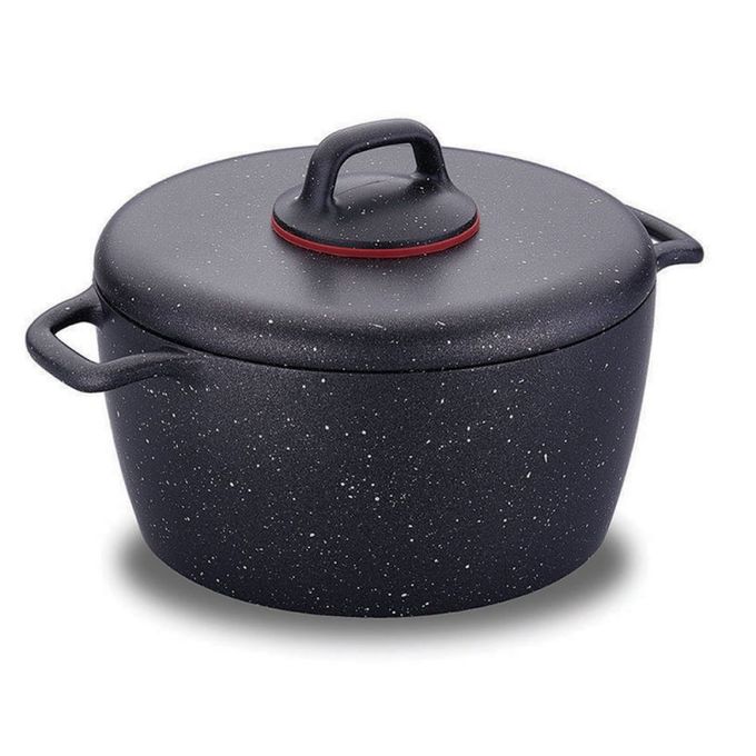Korkmaz Faitout Gusto Plus Ø26cm - 26x13Cm - 6.5LT - A1353 - Noir - Revêtement Volcanite