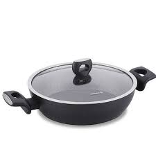 Korkmaz Faitout Shallow Pan - Avec Couvercle 26CM - NORA - A2944 - Granite Noir