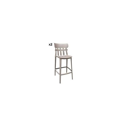 Lot de 2 chaise Tabouret Perla -Gris