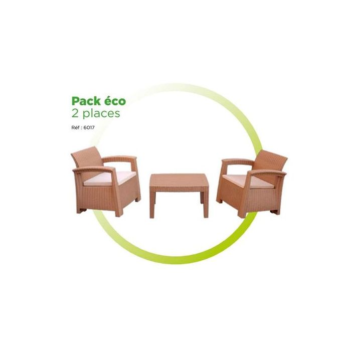 Syphax 2Places Taupe - Salon de jardin